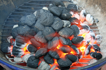 kingsford charcoal brequettes in weber kettle grill