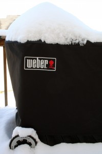 Weber Kettle Grill under snow