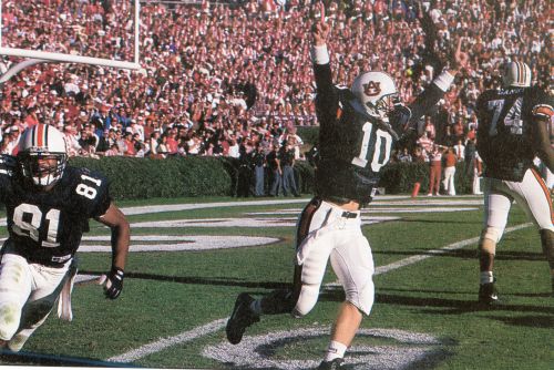 Patrick Nix celebrates in the 1993 Iron Bowl