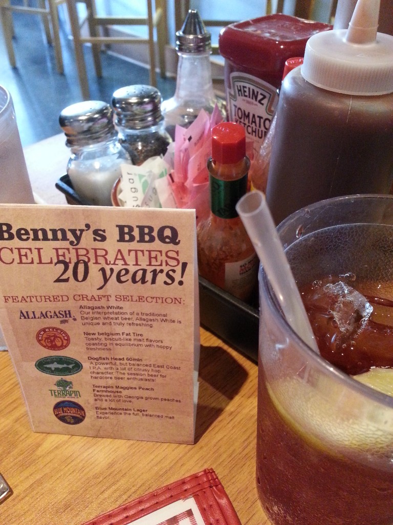 Benny's BBQ beer promo