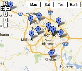 richmond barbecue on a map